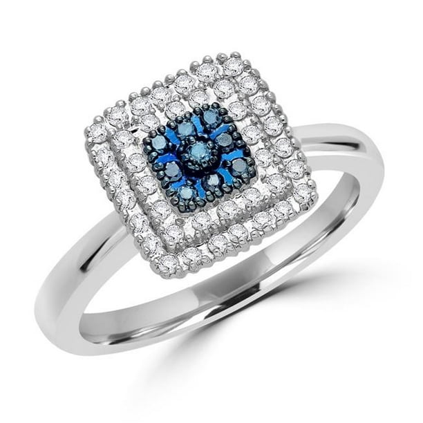 0.25CTW BLUE DIAMOND HEART RING 0.25CTW BLUE DIAMOND HEART RING